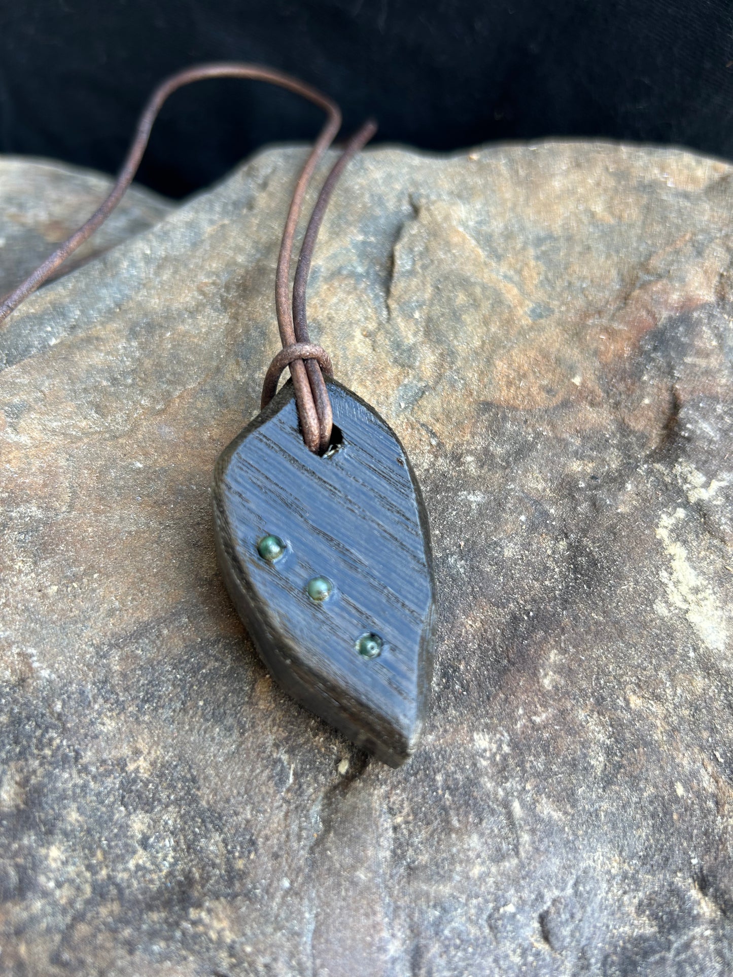 Ancient Ukrainian Oak Bog Wood Pendant