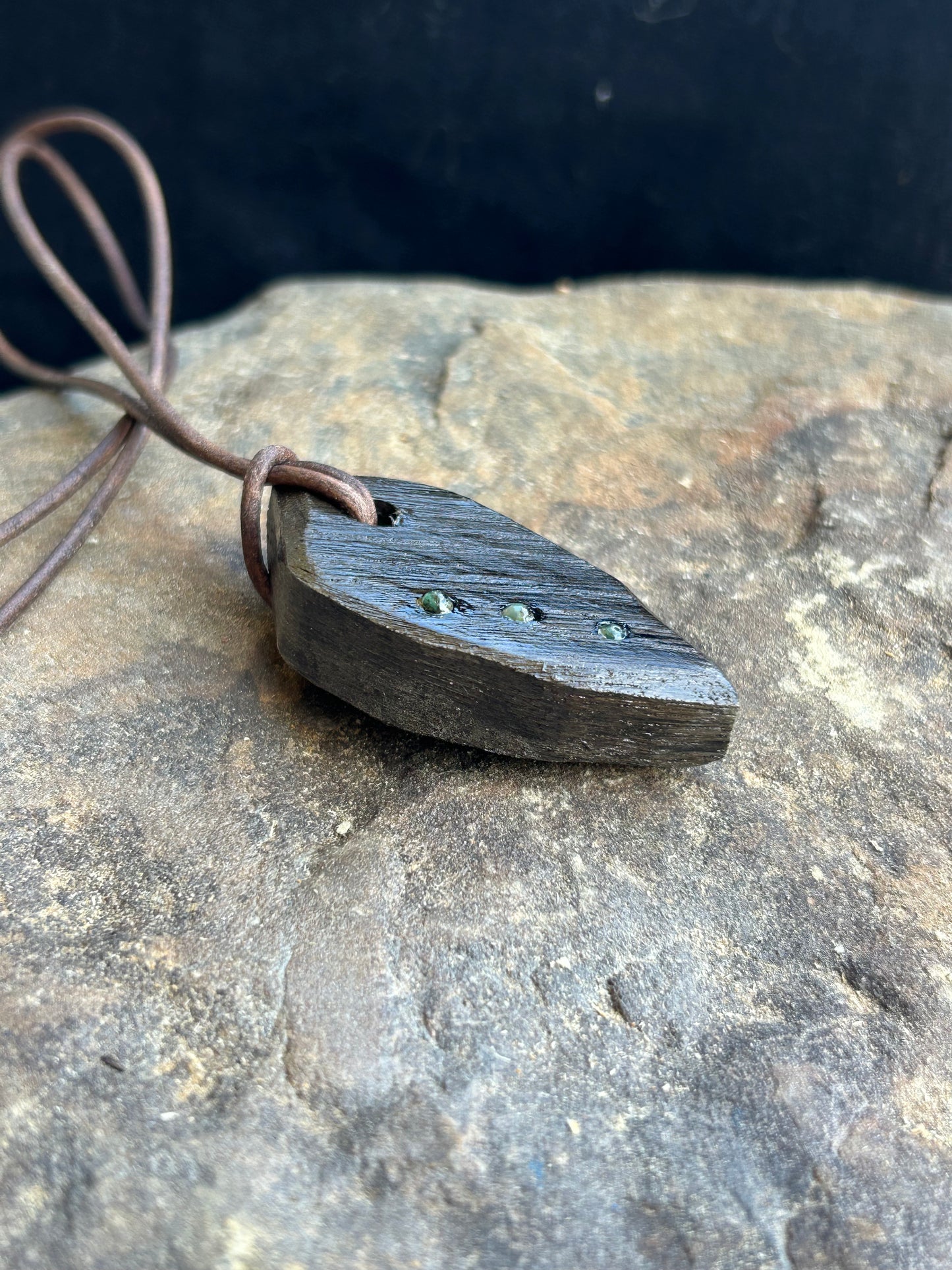 Ancient Ukrainian Oak Bog Wood Pendant