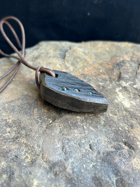 Ancient Ukrainian Oak Bog Wood Pendant
