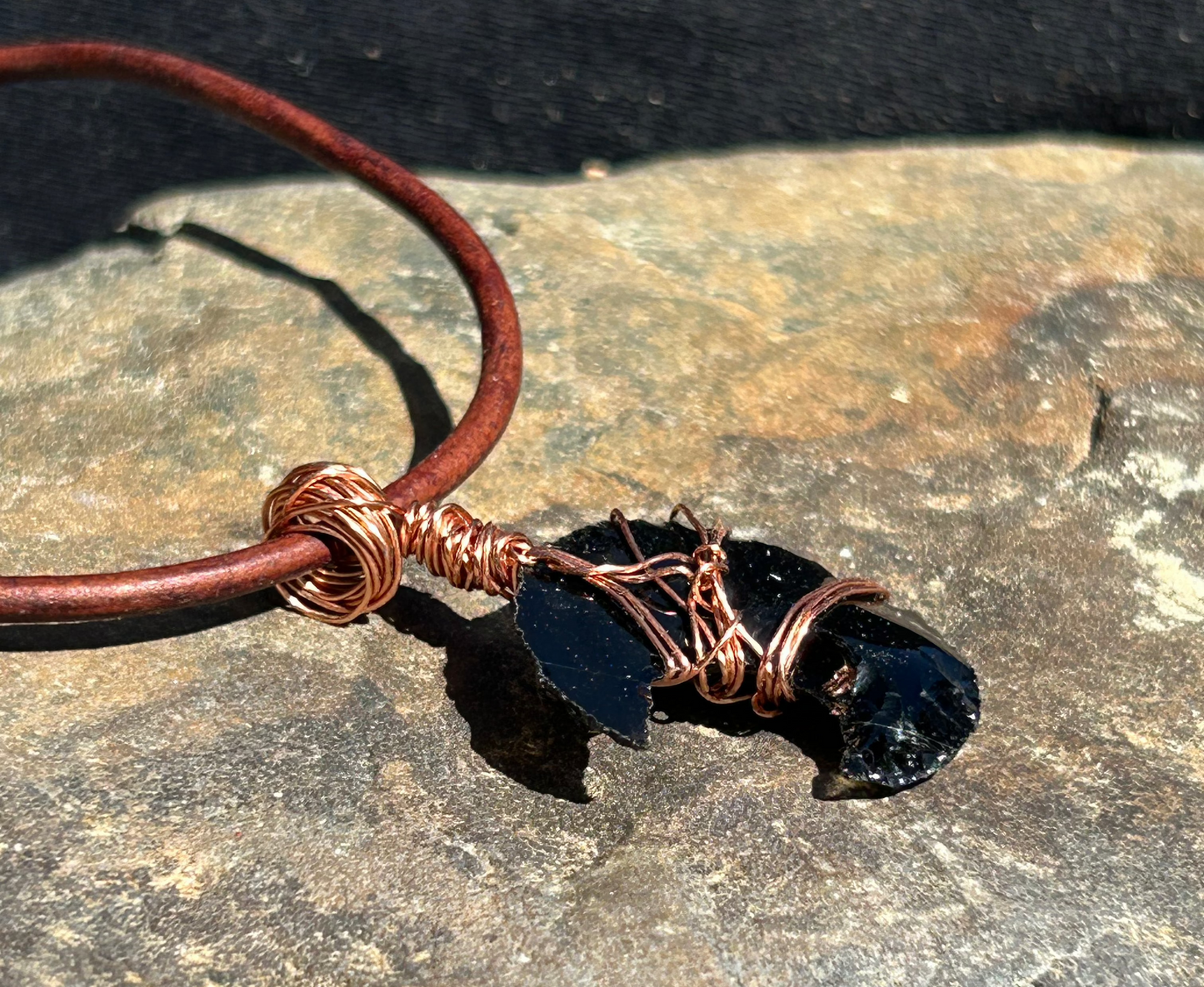 Obsidian Moon Pendant