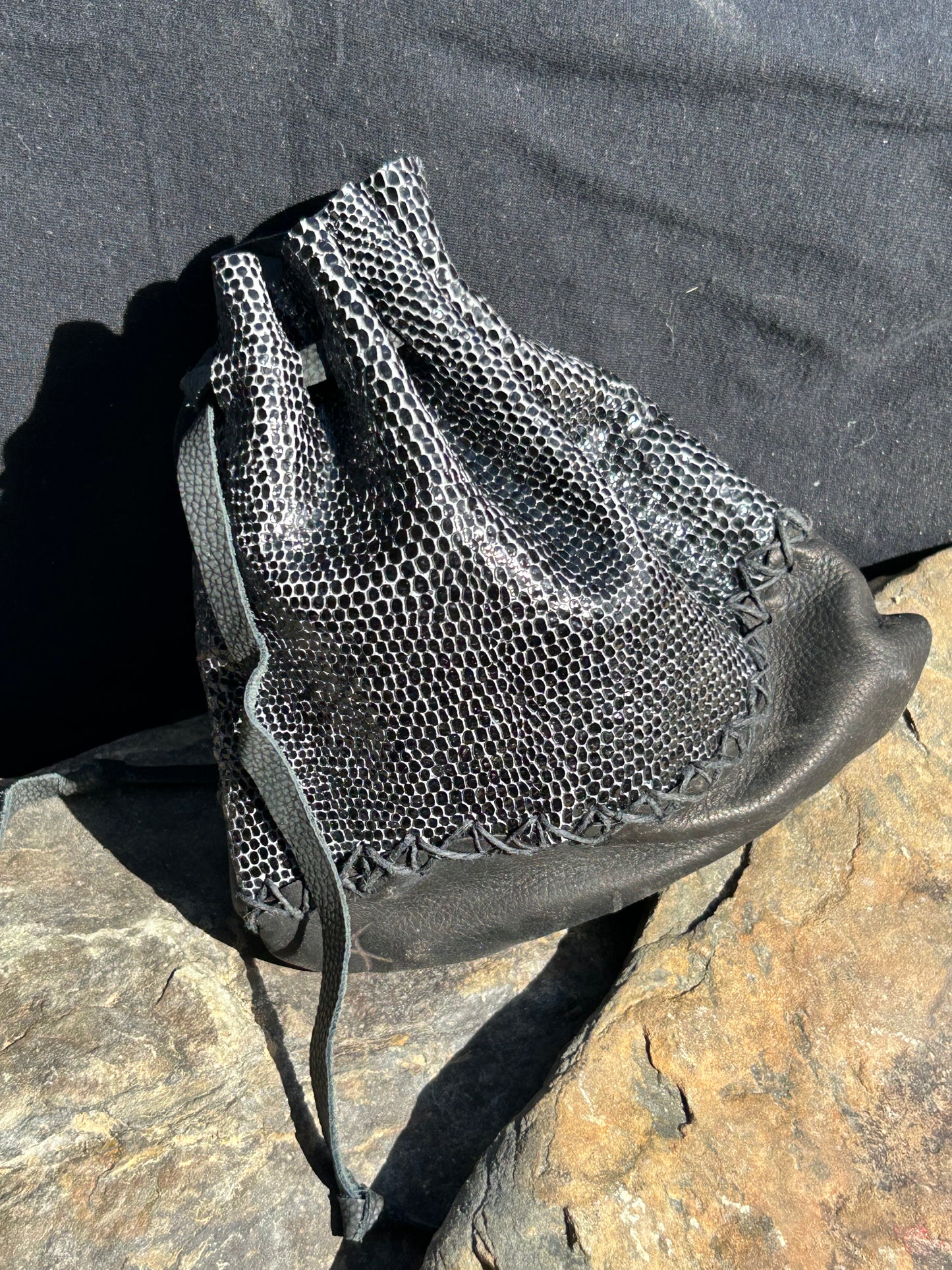 Italian Leather Cinch Pouch - Elegance for Runes and Tarot