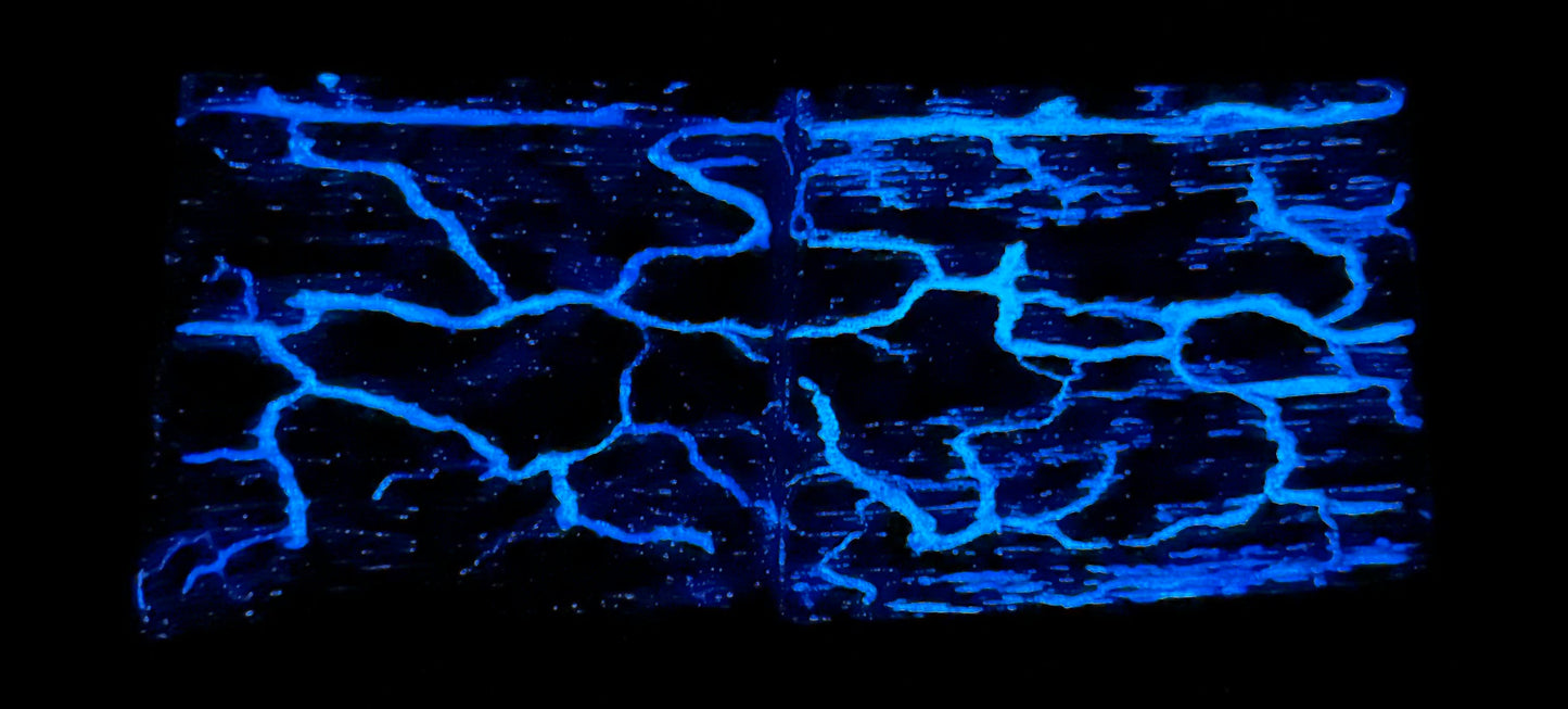 Red Oak Drink Coasters, Fractal Burned with Glow Inlay