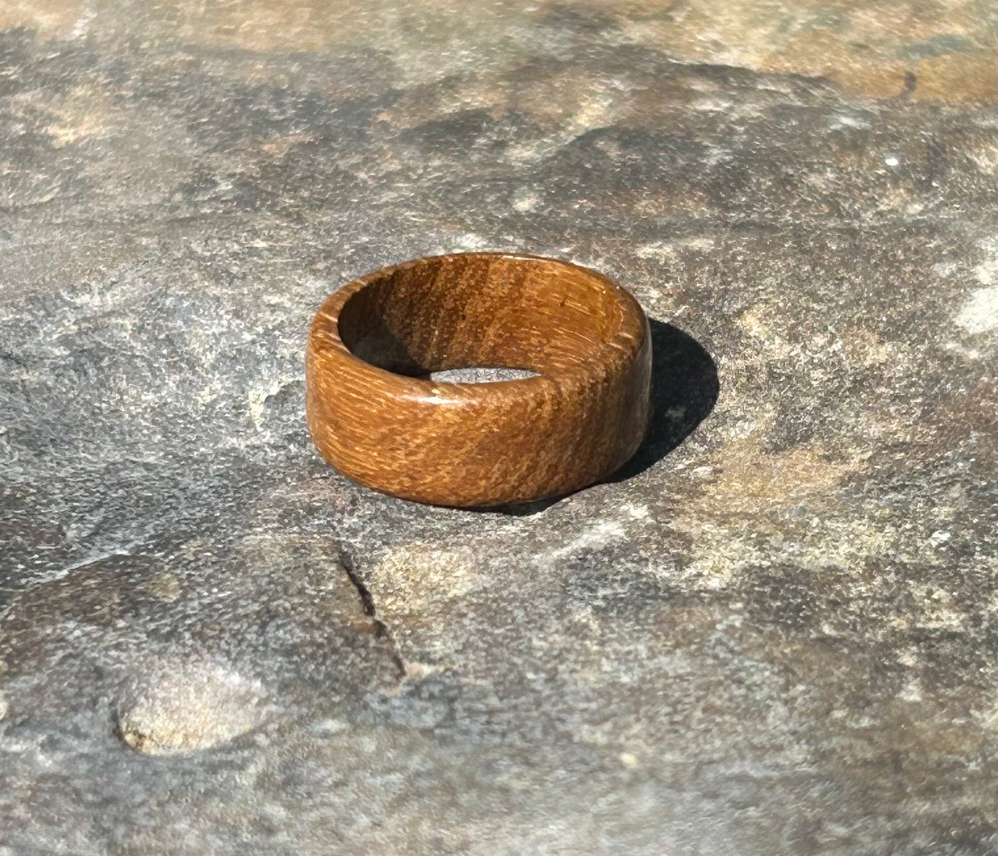 Teak Wood Turned Ring Size 6.5-7