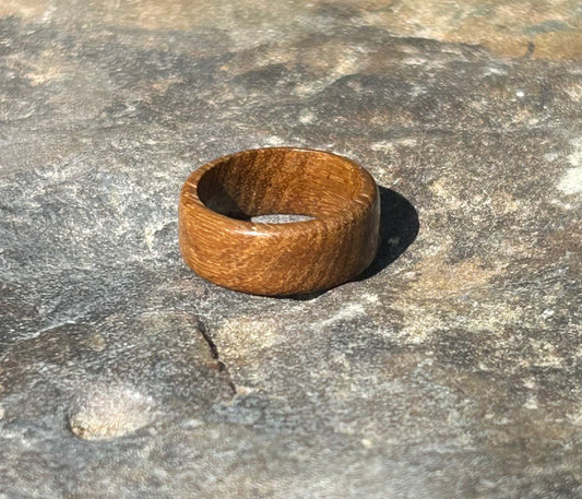 Teak Wood Turned Ring Size 6.5-7