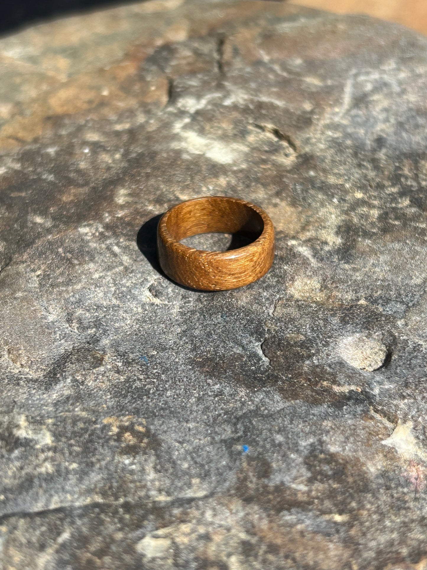 Teak Wood Turned Ring Size 6.5-7