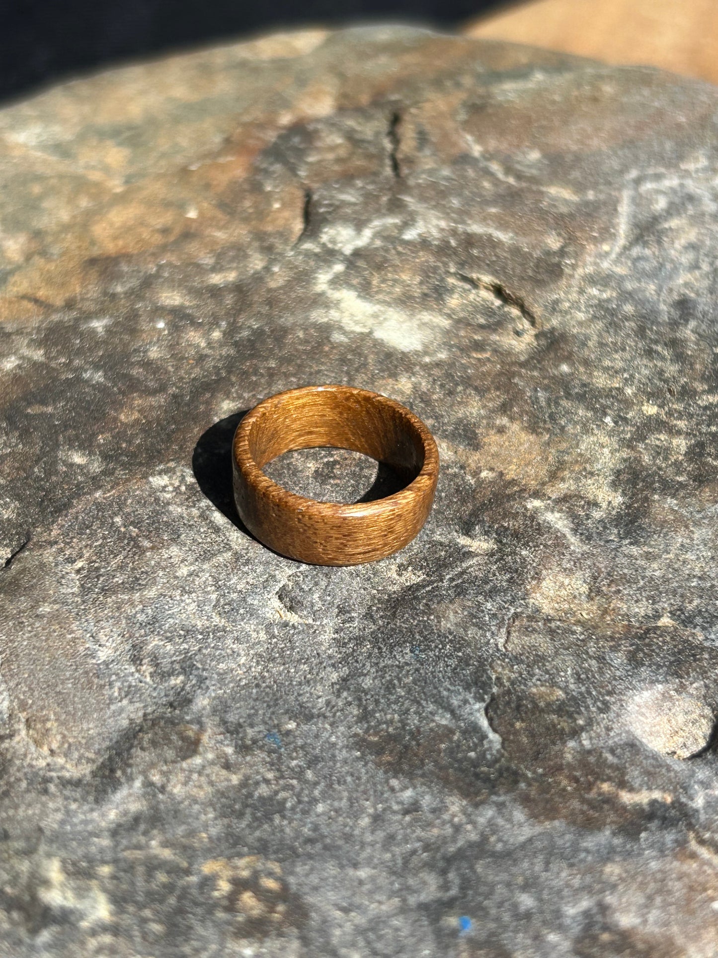Teak Wood Turned Ring Size 6.5-7