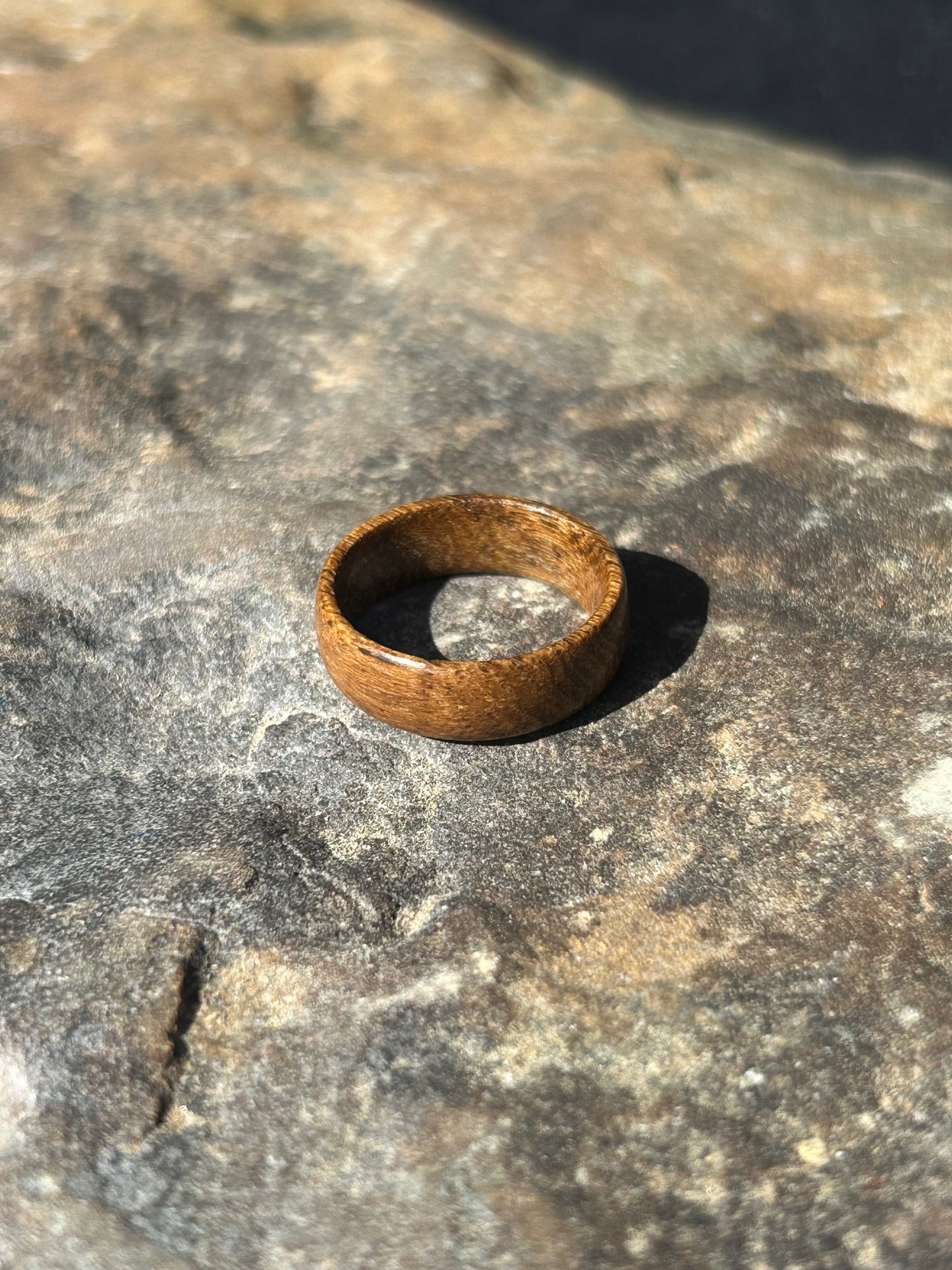 Teak Wood Turned Ring Size 7.5