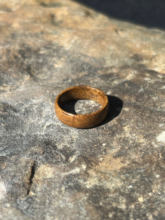 Teak Wood Turned Ring Size 7.5