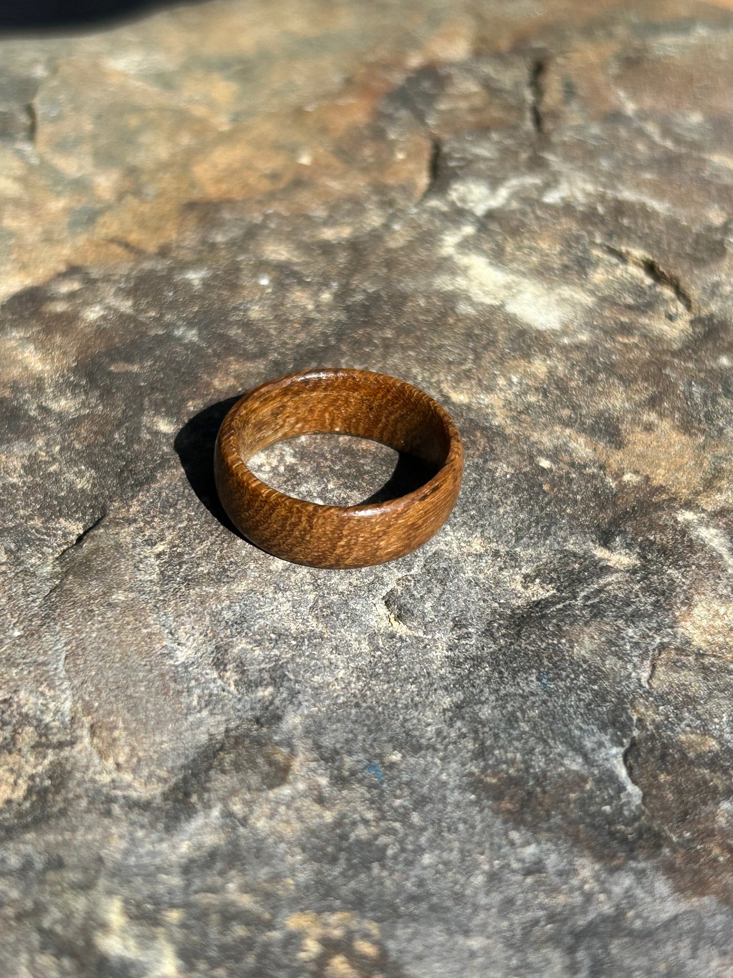 Teak Wood Turned Ring Size 7.5