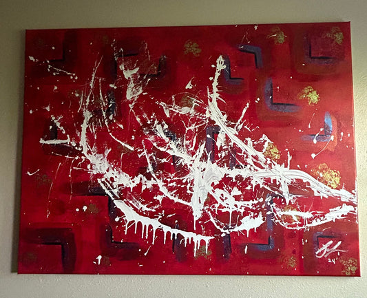 "White Out" Hand Painted on Canvas Original Signed by Artist