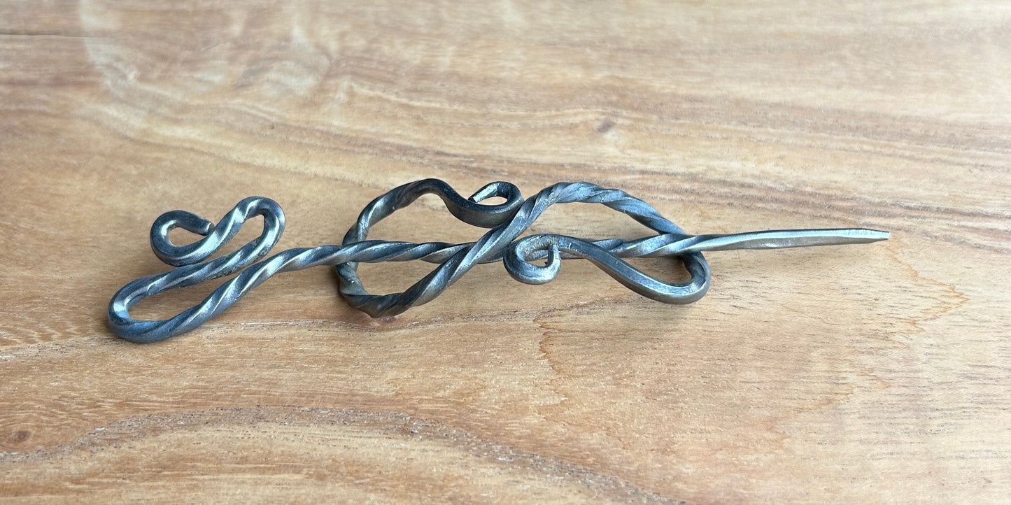 Viking Hair Pin and Scallop - Hand Forged