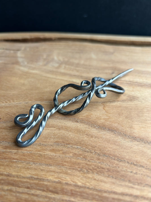 Viking Hair Pin and Scallop - Hand Forged