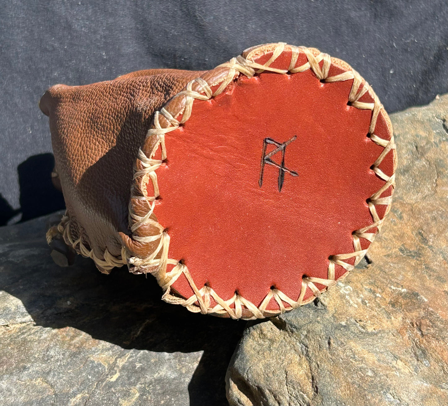 Medieval Inspired Leather Cinch Pouch with Celtic Medallion- Durable for DnD, Ren Faires, and Cosplay