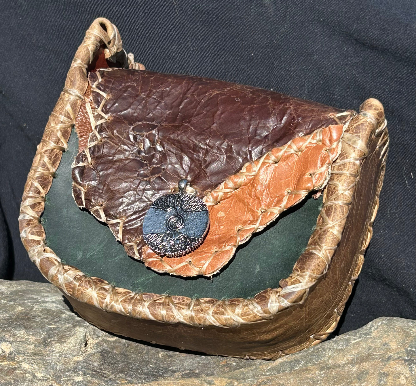 Medieval Inspired Leather Belt Pouch with Tree of Life - Perfect for Ren Faire, Cosplay, and DnD