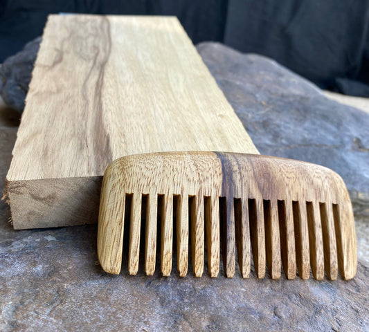 Handcrafted Black Limba Wood Comb