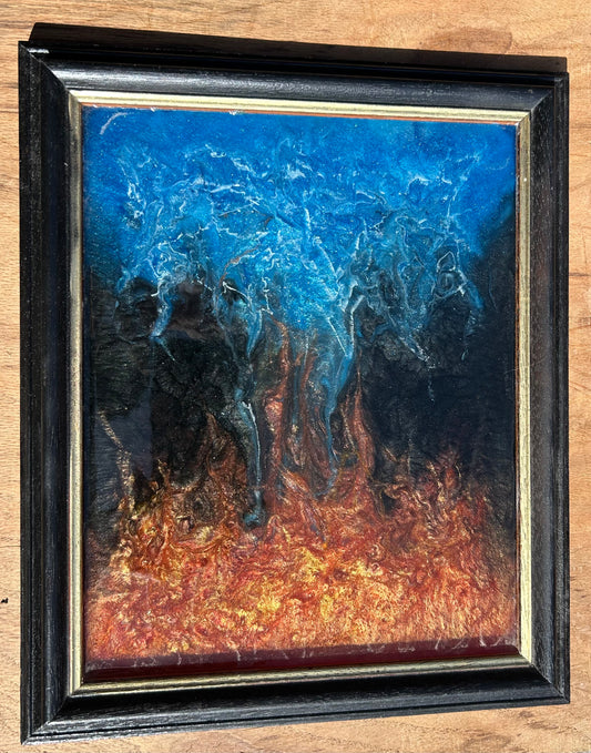 "Fire and Ice" Epoxy Painting