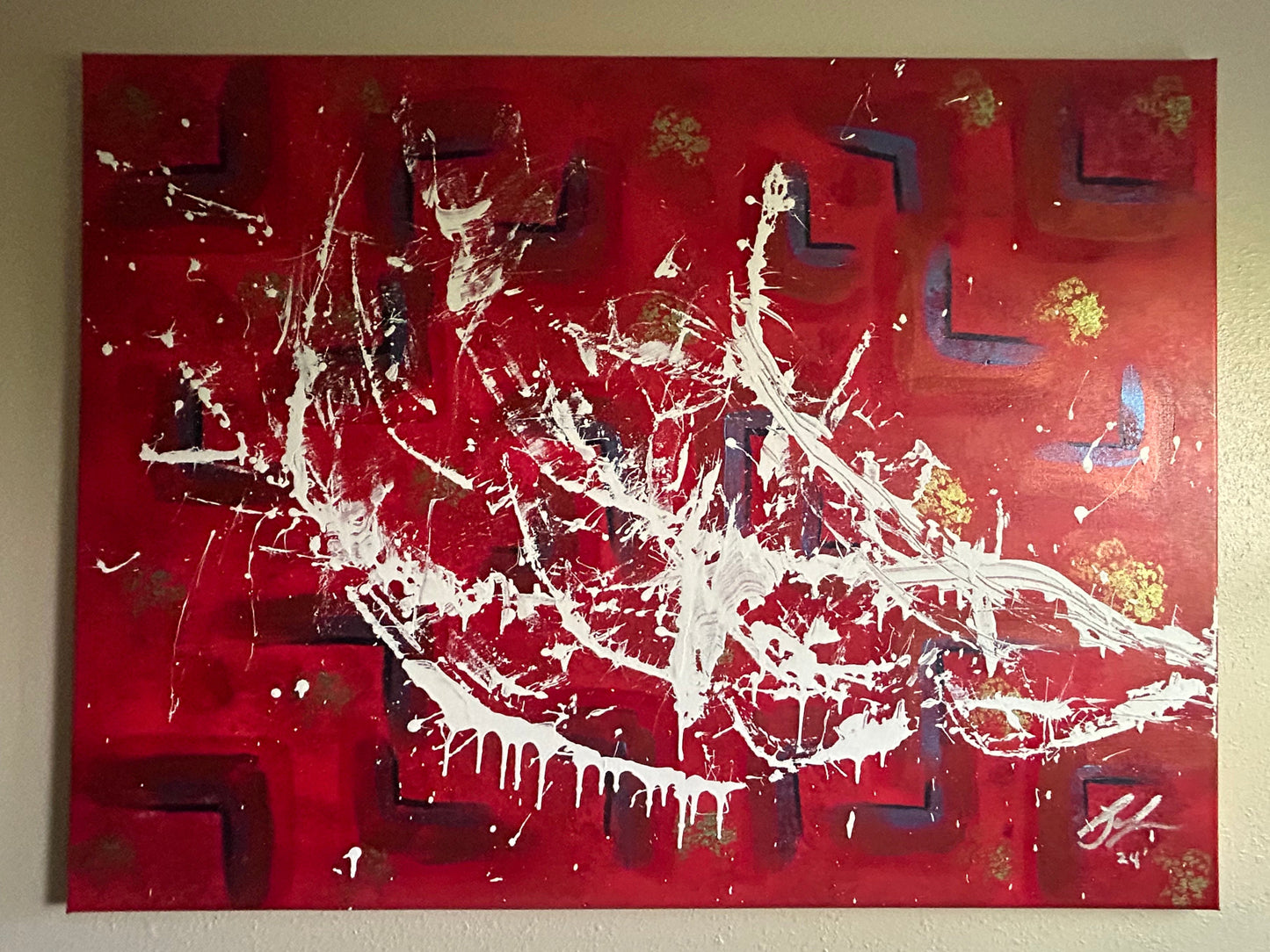 "White Out" Hand Painted on Canvas Original Signed by Artist
