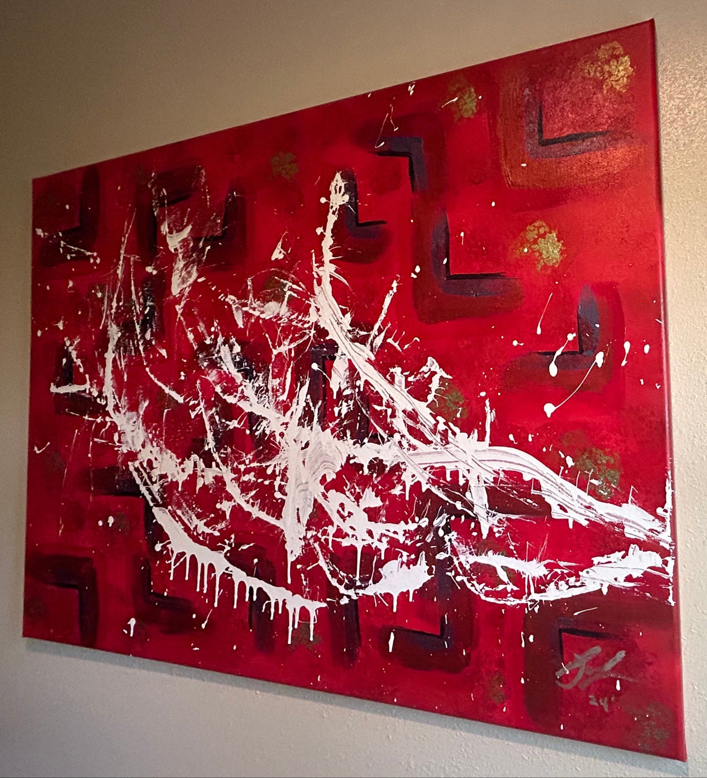 "White Out" Hand Painted on Canvas Original Signed by Artist