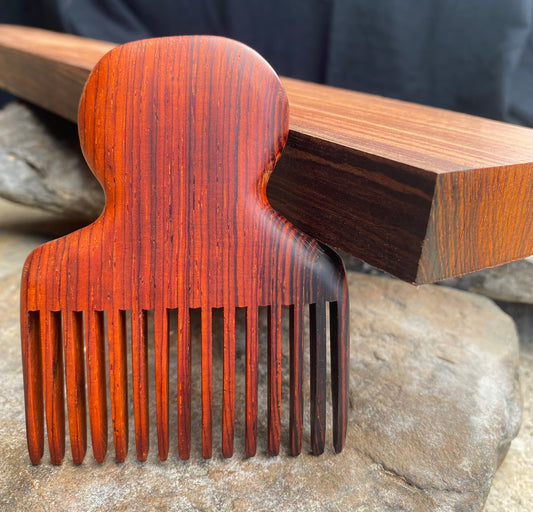 Handcrafted Cocobolo Wood Pick Comb