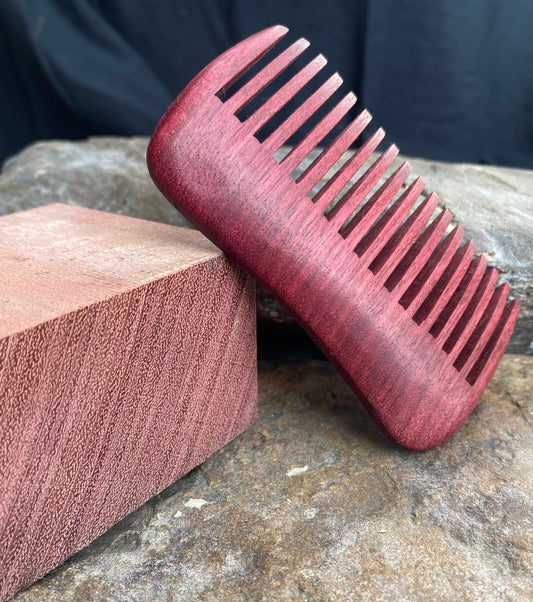 Handcrafted Purpleheart Wood Comb