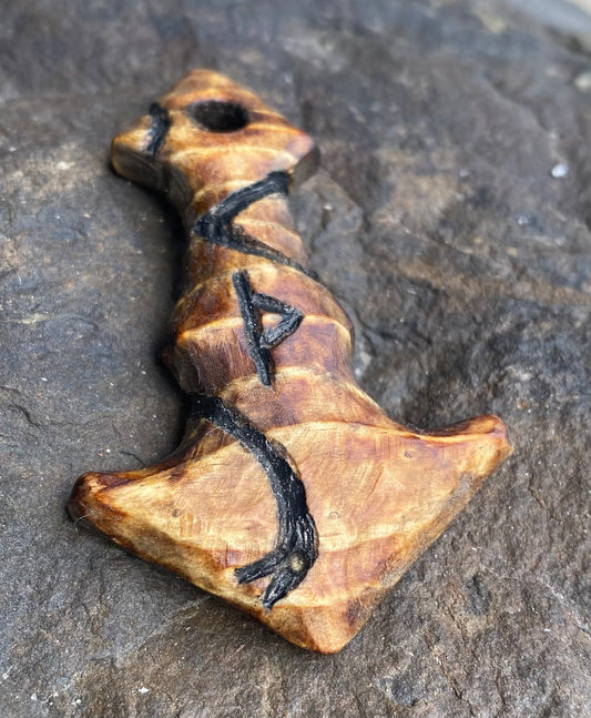 Jormungandr Mjolnir Hand Carved